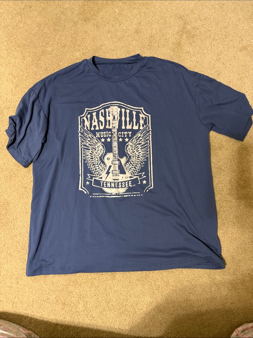 SHEIN Navy Graphic Nashville Music City Tee